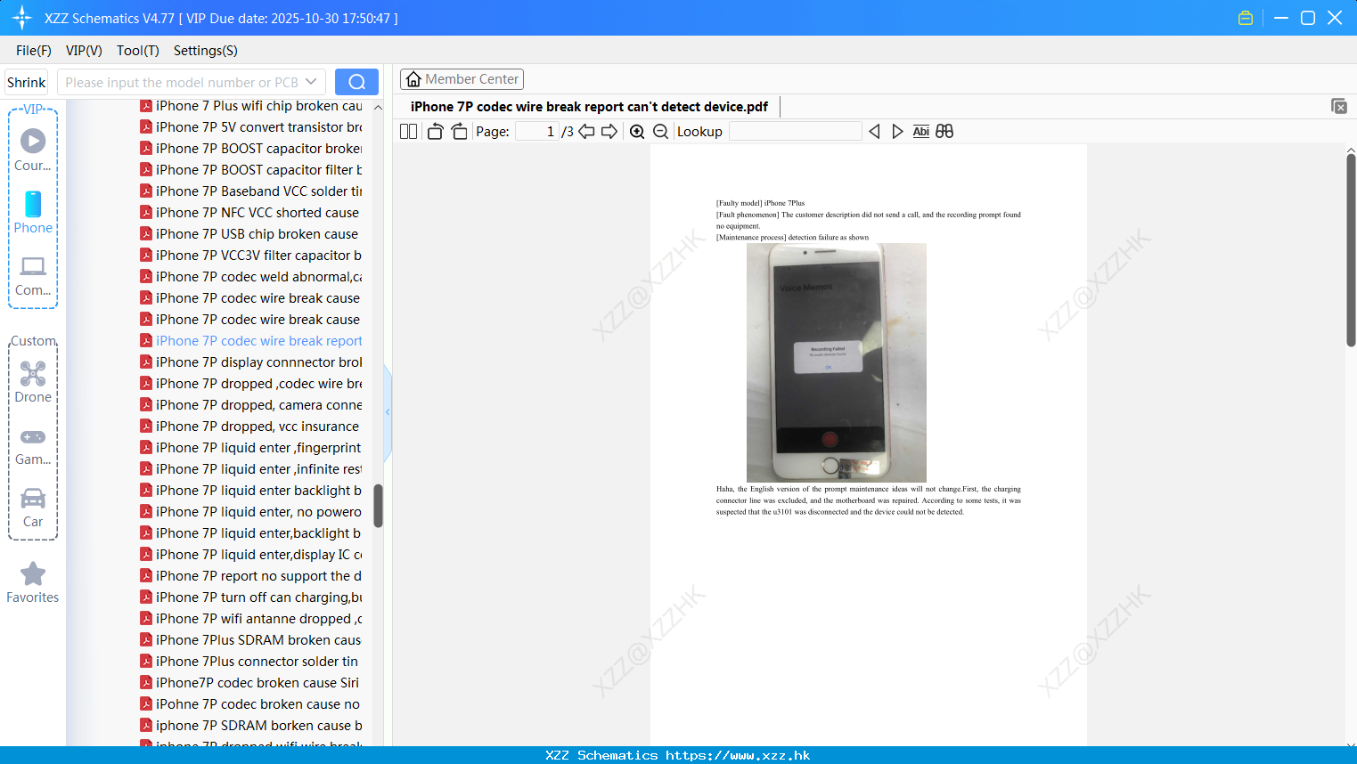 IPhone 7P Codec Wire Break Report Can't Detect Device
